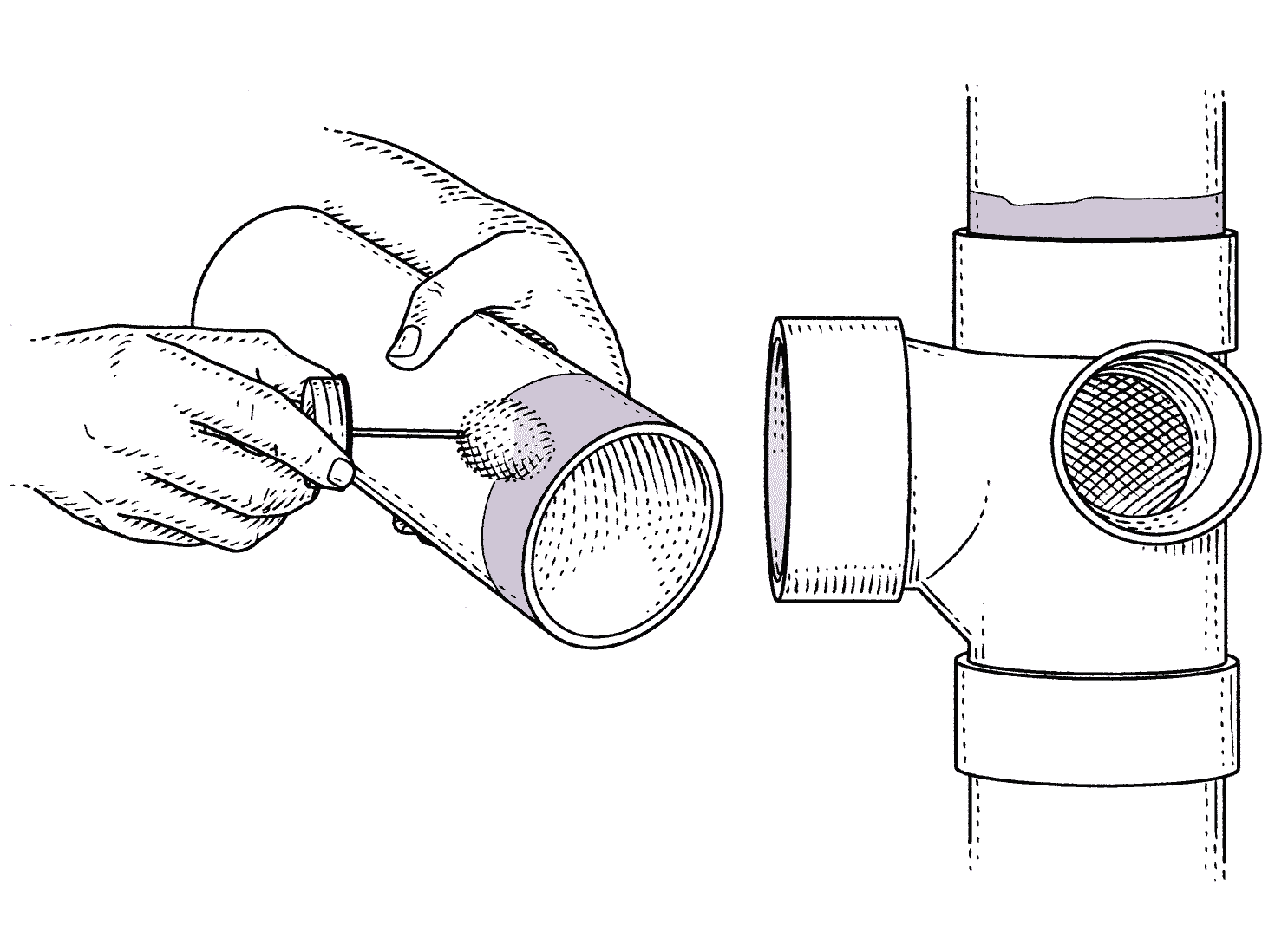 Easy jointing with solvent cement